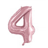 4 Pink Number Foil Balloons 86cm (34")