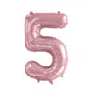 5 Pink Number Foil Balloons 86cm (34")