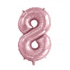 8 Pink Number Foil Balloons 86cm (34")