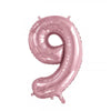 9 Pink Number Foil Balloons 86cm (34")