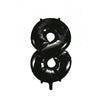 8 Black Number Foil Balloons 86cm (34")