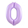 0 Pastel Lilac / Purple Number Foil Balloons 86cm (34")