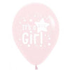 It's A Girl Pastel Matte Pink 30CM Print Baby Shower Latex Balloon Each