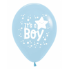 It's A Boy Pastel Matte Blue  30CM Print Baby Shower Latex Balloon Each