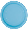 Light Blue Large Round Paper Plates Pack of 8