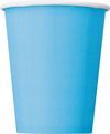 Light Blue 270ml Paper Cups Pack of 8