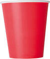 Ruby Red 270ml Paper Cups Pack of 8