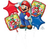 Super Mario Bros Licensed Foil Balloons Bouquet Kit
