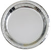 Small 18cm Metallic Silver  Round Plates 8Pk