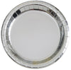 Large cm Metallic Silver  Round Plates 8Pk