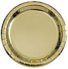 Large 23cm Metallic Gold Round Plates 8Pk