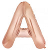 Rose Gold "A"-"Z" 86CM Decrotex Alphabet/Letters Shaped (34") Foil Balloons