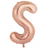 Rose Gold "A"-"Z" 86CM Decrotex Alphabet/Letters Shaped (34") Foil Balloons