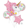 Magical Unicorn Party Foil Balloons Bouquet Kit