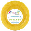 Yellow Small Reusable Round Plastic Plates 25pk