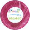 Hot Pink Small Reusable Round Plastic Plates 25pk