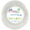 White Large 23cm Reusable Round Plastic Plates 25pk