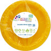 Yellow Large 23cm Reusable Round Plastic Plates 25pk