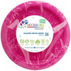 Hot Pink Large 23cm Reusable Round Plastic Plates 25pk