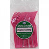 Hot Pink Plastic Fork  25pk