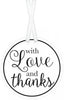 Gift Tags With Love & Thanks  - White 25Pack