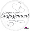 45cm Standard XL Two Hearts Congrats On Your Engagement Foil Balloon