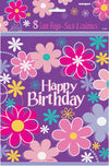 Girl's Birthday Blossom Plastic Party Loot Gift Bags 8pack