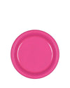 Hot Pink Small Round Plastic Plates Pack of 12