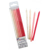 Pinks Glitter Slim Candles 120mm with Holders 12pk