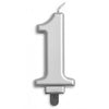 Silver Jumbo Candles "0" -"9"