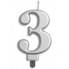 Silver Jumbo Candles "0" -"9"
