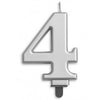 Silver Jumbo Candles "0" -"9"