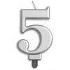 Silver Jumbo Candles "0" -"9"