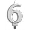Silver Jumbo Candles "0" -"9"