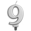 Silver Jumbo Candles "0" -"9"
