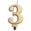 Gold Jumbo Candles "0" - "9"