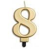 Gold Jumbo Candles "0" - "9"