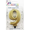 Gold Jumbo Candles "0" - "9"