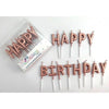 Metallic Rose Gold Happy Birthday Pick Candles