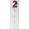 Hot Pink Glitter Long Stick Candles "0"-"9"