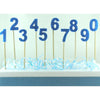 Blue Glitter Long Stick Candles "0"-"9"