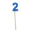 Blue Glitter Long Stick Candles "0"-"9"