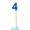 Blue Glitter Long Stick Candles "0"-"9"