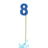 Blue Glitter Long Stick Candles "0"-"9"