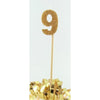 Gold Glitter Long Stick Candles "0"-"9"
