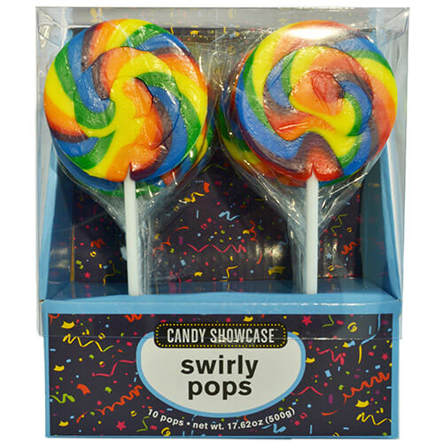 Lolliland Large Swirly LolliPops Rainbow 10 Pack Top Party Supplies