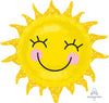 Happy Face Sun SuperShape Anagram Foil Balloon