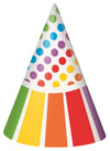 Rainbow Birthday Party Hats 8pk