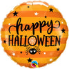 Happy Hallooween Spider & Stars Qualatex Foil 45cm Round Foil Balloon