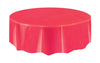 Ruby Red Unique Plastic Tablecover Round 213cm Diameter